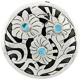 Sterling Silver Brooch / Pendant w/ Blue Beads, 1 5/8 (41mm) tall