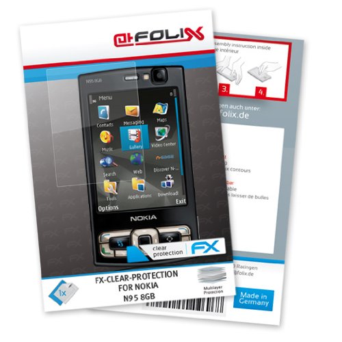 FoliX FX-Clear Displayschutzfolie f&uuml;r Nokia N95 8GB / N-95 8GB - Displayschutz kristallkla Preisvergleich