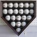 DisplayGifts Baseball Display Case Wall Cabinet Holder Shadow Box 21 Slots UV Protected Lockable Cherry Finish
