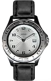 Aigle - A58103 -Montre Homme - Acier Chrom� - Quartz Analogique - Dateur - Cadran Argent - Bracelet Cuir Noir