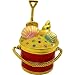 Objet D'Art Release #414 Beach Pails Child's Bucket & Sand Shove Handmade Jeweled Metal & Enamel Trinket Box
