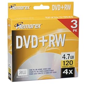 Memorex 4.7GB 4x DVD+RW Media (3-Pack)