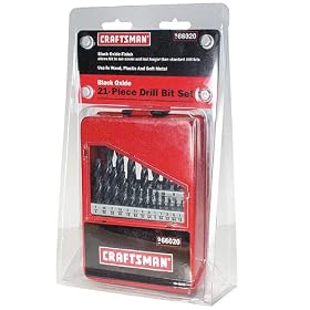 Craftsman 21 Piece Black Oxide Drill Bit Set in Case