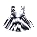 Baby Girls Striped Ruffle Sleeve Dress and Pants Nappy Cover Outfit