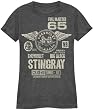 General Motors 65' Convertible Womens Black Junior T-shirt