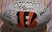 2009 Cincinnati Bengals autographed logo football (Cedric Benson, Marvin Lewis)