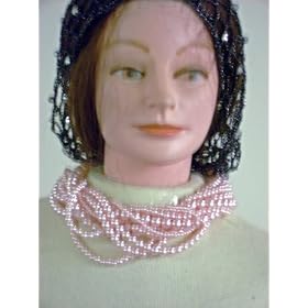 Click here to buy Sn52, Hand Crocheted Black Gimp Large Snood Trimmed with Rhinestones for Women in Combination with... by Gita.