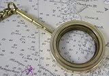 Solid Brass Magnifying Glass Key Chain ~ Small Magnifier