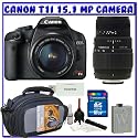 Canon Rebel T1i 15.1 MP Digital SLR w/ Canon 18-55mm IS Lens & Sigma 70-300mm f/4-5.6 DG Lens + 16GB + Advanced Shooter Package K# 3