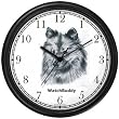 Keeshond Dog Wall Clock by WatchBuddy Timepieces (White Frame)