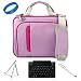 Purple and Pink PinnShoulder Bag Carry Case for Toshiba Thrive 10-inch Android Tablet (8GB, 16GB, 32GB) / Toshiba Thrive 4G + Sumaclife Wireless Bluetooth Keyboard + Unviversal Silver Butterfly Tablet Stand + Executive Laser Stylus Pen with LED Light + SumacLife TM Wisdom*Courage Wristband