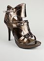 Metallic Cut-Out Open Toe Heel