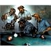 Dan McManis Dogs Playing Pool Art Print Poster - 19x13