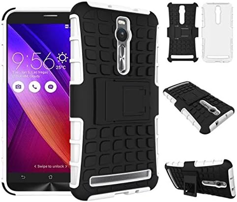 Zenfone 2 Case,Evily Heavy Duty Rugged Dual Layer Case with kickstand for ASUS Zenfone 2 ZE550ML 5.5" -White