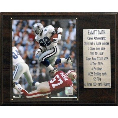 NFL Dallas Cowboys Emmitt Smith Photo Career Stat Plaque