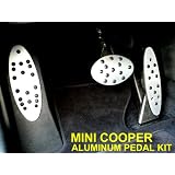 06-12 BMW Mini Cooper Aluminum Gas Brake Footrest Dead Pedal Cover Set - Automatic by Racing Gear