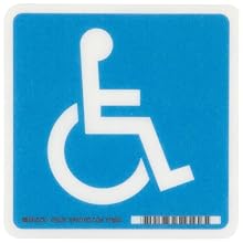 Brady White On Blue Color Handicapped Sign, Legend "Handicapped/Picto Only"