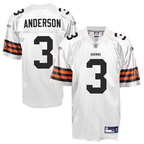 Reebok Cleveland Browns Derek Anderson Replica White Jersey Xx Large