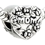 Pugster Love Mom Heart Bead Pandora Chamilia Biagi Charm Bracelet Compatible