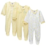 Gerber YELLOW 3PK ZIP FRONT SLEEP N PLAY - 3-6M