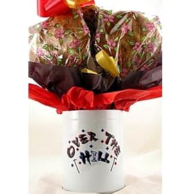 One Dozen Assorted Gourmet Cookie Bouquet in an Over-the-Hill Birthday Gift Tin by Gifts-to-Impress