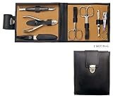 Drei Schwerter - 7 teiliges Maniküre & Pediküre Etui aus echtem Leder, Qualität: Made in Solingen