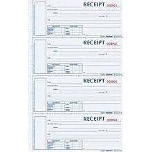Rediform Money Receipt Book, Hardbound, Carbonless,  2 x 6.875 Inches, 4 Per Page, 200 Triplicates (S1657NCL)