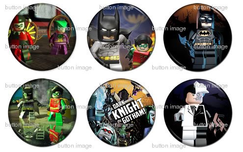  Set of 6 LEGO BATMAN Pinback Buttons 1.25" Pins / Badges