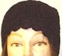 Hand Crocheted Set of Two Navy and Dark Brown Chenille and Gimp Tweed Skull Cap
