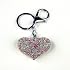 3D Cute Heart w/ Genuine Swarovski Crystals Key Chain - Pink & Clear