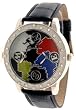 Blingster Iced Out 2 Time Zone World Map Floating Diamonds Watch Model 5337-1