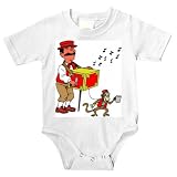 Onesie with grinder, organ, monkey, performer, music, street