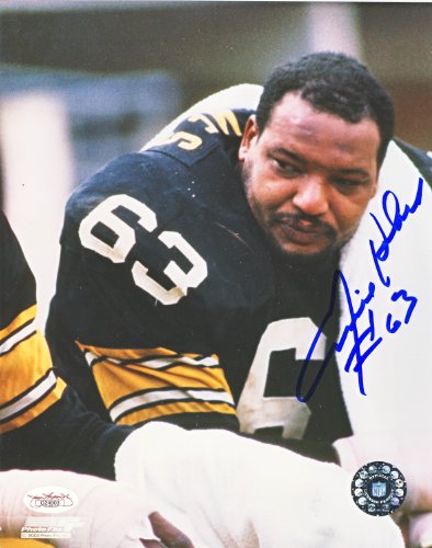 Ernie Holmes Autographed Steelers 8x10 Photo (Sitting) w/ JSA COA