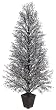 64" Potted Silver & Black Glittered Berry Christmas Tree #XBZ729-SI