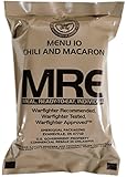 MRE (Meals Ready-to-Eat) Genuine US Military Surplus w/ Menu Selections, 10 Chili & Macaroni