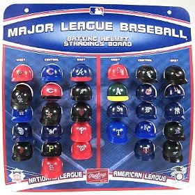 MLB BASEBALL RAWLINGS MINI HELMET STANDINGS BOARD! MLB BASEBALL RAWLINGS MINI HELMET STANDINGS BOARD!