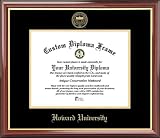 Howard University Bison - Embossed Seal - Mahogany Gold Trim - Diploma Frame