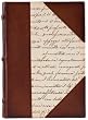 Calligraphy Journal, Antiqued Genuine Leather Double Thick Spine and Corners with Calligraphy Paper on Cover, Lined, 5x7"