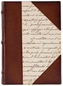 Calligraphy Journal, Antiqued Genuine Leather Double Thick Spine and Corners with Calligraphy Paper on Cover, Lined, 5x7"