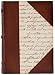 Calligraphy Journal, Antiqued Genuine Leather Double Thick Spine and Corners with Calligraphy Paper on Cover, Lined, 5x7"