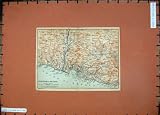 1903 Colour Map Italy Sestri San Pier D'Arena Genova