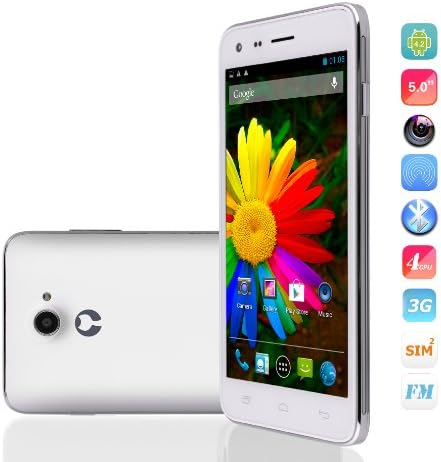 Catee Ct300 MTK6582M Quad Core Android 4.2 unlocked cell phone 5.0 inch IPS screen 8.0MP rear camera Dual Sim cards GSM WCDMA band (white)