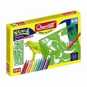 Quercetti - 13/2613 - Loisir Cr�atif - Pochoirs Dinosaures