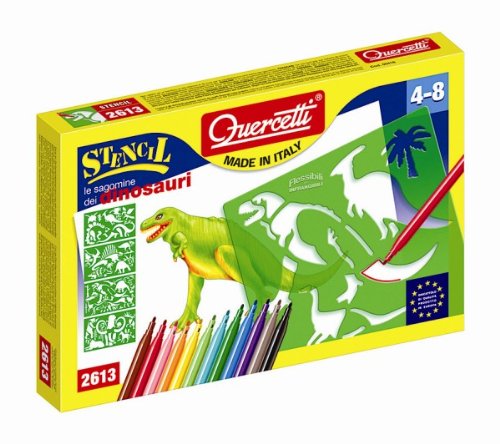 Quercetti - 13/2613 - Loisir Cr�atif - Pochoirs Dinosaures