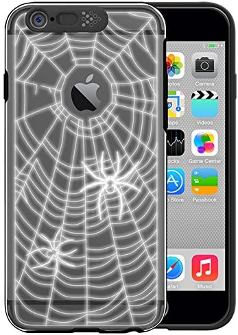 SG Design iPhone6 Case, Lighting Armor for iPhone 6 [ 4.7-Inch] Clear PC with inserted TPU Edge frame, Black / Spider
