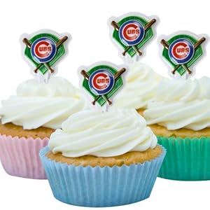 Amazon.com: Chicago Cubs Cupcake Picks - 12 Ct: Toys &amp; Games
