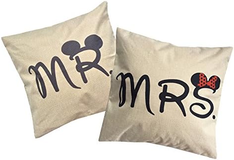 Sunlightsell Stylish Simplicity Couples Series Linen Square Decorative Fashion Throw Pillow Case Cushion Cover 18 "X18 " (E)