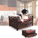 Merry Pet Tropical Island with Cushion - Small Bamboo Pet Bed