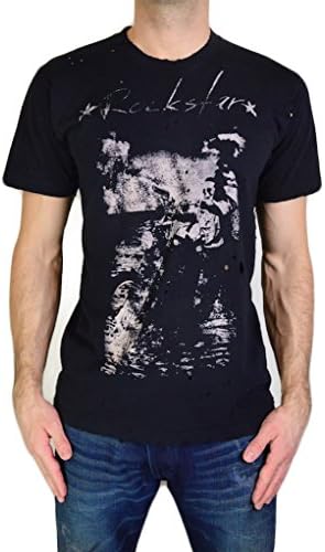 Rockstar Sushi Men's T Shirt Rockstar Print Crew Neck Tee (Medium, Black)