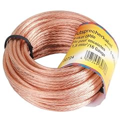 Hama Lautsprecherkabel 2 x 1,5 mm�, 15 m, Transparent